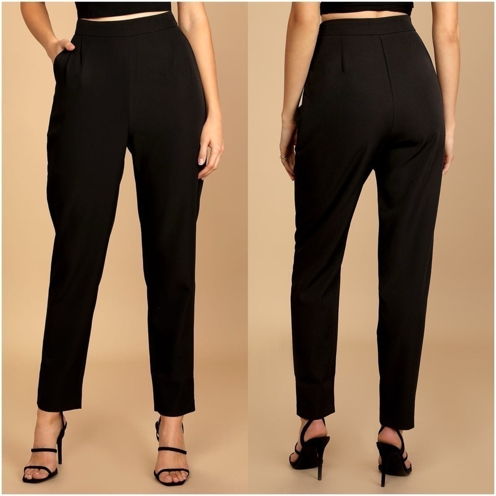 LULU’S Like Clockwork Black Trouser Pants